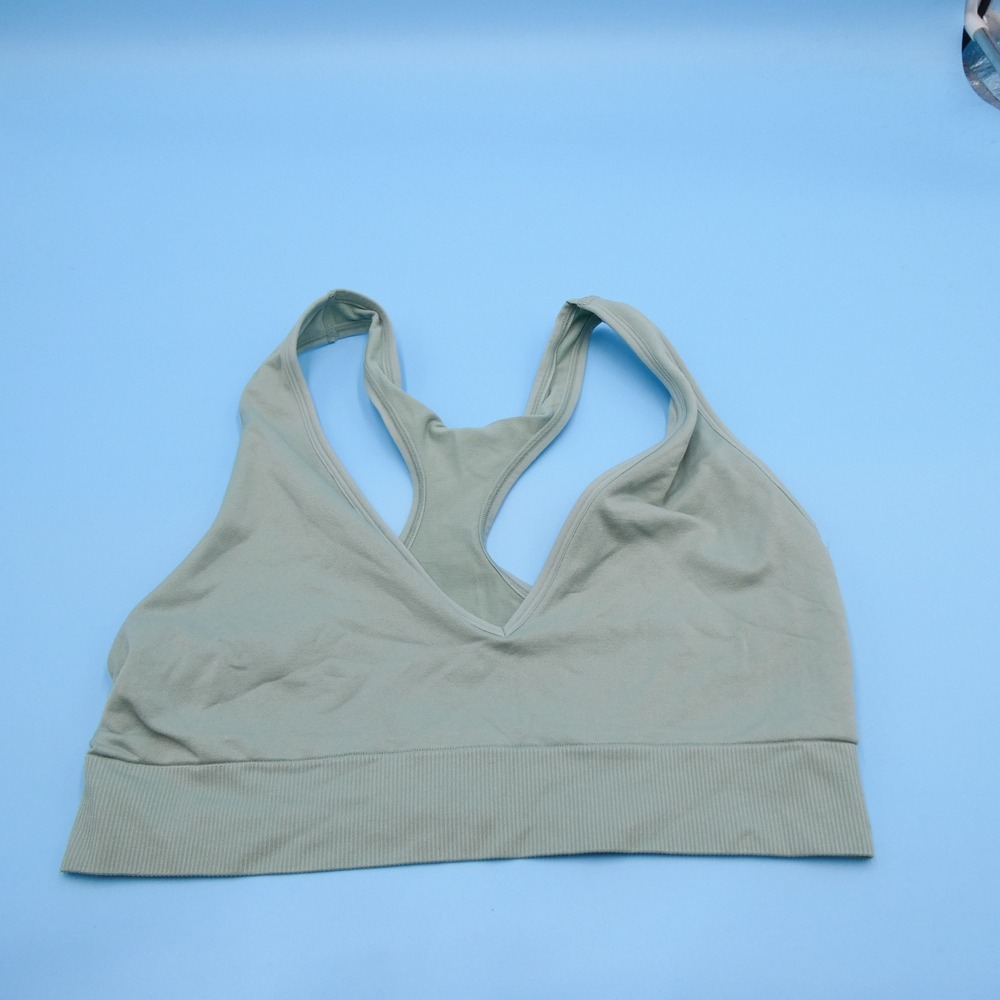 Pink Victoria's Secret Bralette Womens XL Seamless V-Neck Sage Green Racerback‎
